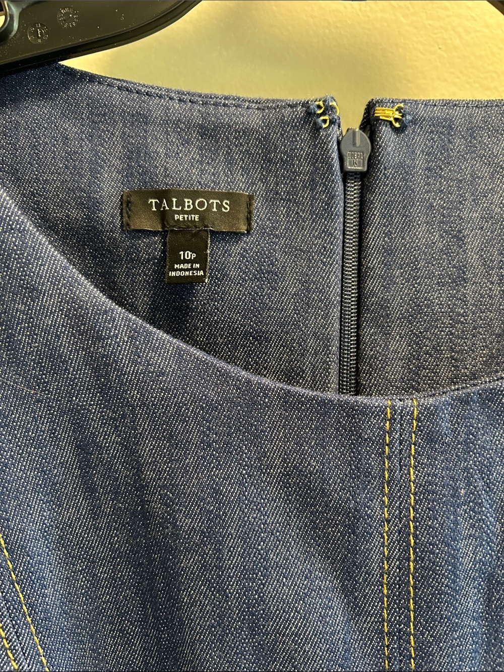 Talbots Sleeveless Denim Midi Sheath Dress/Jumper - Blue - Picture 2 of 5